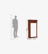 Arolph Sheesham Wood Wall Mounted Mirror with Storage (Honey Finish) - Image 4