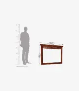 Arolph Sheesham Wood Wall Mounted Mirror with Drawer Storage Cabinet (Honey Finish) - Image 4