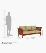Raidon Sheesham Wood Sofa Set with 3+1+1 Seating (Honey Finish) - Image 4