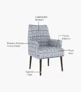 Arcosta Sheesham Wood Frame with Cushioned Velvet Seating Lounge Chair (Arctic Diamonds with Walnut Finish) - Image 4