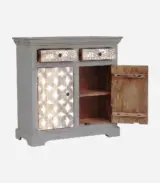 Eastonic Solid Mango Wood Sideboard and Cabinet (Grey Finish) - Image 4