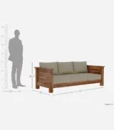 Agenes Sheesham Wood Sofa Set with 3+1+1 Seating (Honey Finish) - Image 4