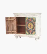Liker Solid Mango Wood Sideboard and Cabinet (Two Tone White Finish) - Image 4