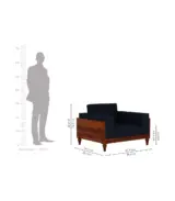 Mussy Sheesham Wood Sofa Set with 3+1+1 Seating (Honey Finish) - Image 4