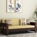 Feltro Wooden Sofa Set (Walnut Irish Cream) - Image 4