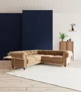 Wonston L-Shaped Corner Sofa Set (Brown Finish) - Image 4