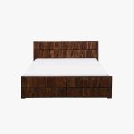 Almen Sheesham Wood Queen Size Bed with Box Storage (Teak Finish) - Image 4