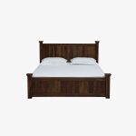 Lorenzo Sheesham Wood Queen Size Bed in Scratch Resistant Provincial Teak Finish With Drawer Storage - Image 4