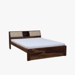 Wedohl Sheesham Wood Queen Size Bed In Scratch Resistant Rustic Teak Finish With Headboard Storage - Image 4