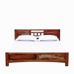 Mitsy Sheesham Wood Queen Size Bed In Scratch Resistant Rustic Teak Finish - Image 4