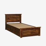 Zurndolf Sheesham Wood Single Bed In Provincial Teak Finish With Box Storage - Image 4