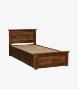 Zurndolf Sheesham Wood Single Bed with Box Storage (Provincial Teak Finish) - Image 4