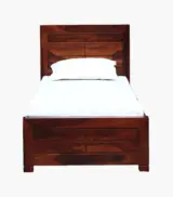 Sougur Sheesham Wood Single Bed without Storage (Honey Oak Finish) - Image 3