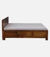 Elfa Sheesham Wood King Size Bed with Box Storage (Honey Finish) - Image 3