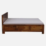Alpha Sheesham Wood King Size Bed With Box Storage in Light Honey Finish - Image 5