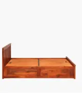 Sarko Solid Wood Single Bed with Box Storage (Honey Finish) - Image 5