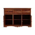 Roko Sheesham Wood Storage Cabinet Sideboard With Three Drawers - Image 5