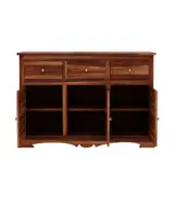 Roko Sheesham Wood Sideboard and Cabinet with Three Drawers (Honey Finish) - Image 5