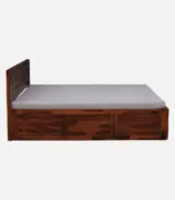 Pluton Sheesham Wood King Size Bed with Box Storage (Dark Brown Finish) - Image 5