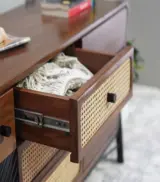 Ahrit Teak Wood Sideboard and Cabinet (Teak Finish) - Image 4
