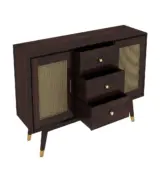 Oriana Sheesham Wood with Cane Craft Cabinet and Sideboard (Walnut Finish) - Image 5