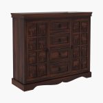 Embross Sheesham Wood Sideboard and Cabinet (Walnut Finish) - Image 5
