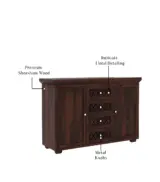 Clambrey Sheesham Wood Sideboard and Cabinet (Walnut Finish) - Image 5