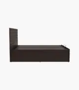 Euronic Sheesham Wood Queen Size Bed with Hydraulic Box Storage (Cola Rain Finish) - Image 5