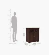 Clambrey Mini Sheesham wood Sideboard and Cabinet (Walnut Finish) - Image 5