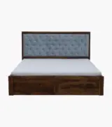 Trleans Sheesham Wood Queen Size Bed with Box Storage (Provincial Teak Finish) - Image 5