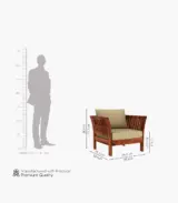 Raidon Sheesham Wood Sofa Set with 3+1+1 Seating (Honey Finish) - Image 5