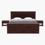 Flotingo Sheesham Wood Queen Size Bed in Walnut Finish with Drawer Storage - Image 5