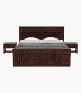 Flotingo Sheesham Wood Queen Size Bed with Drawer Storage (Walnut Finish) - Image 5