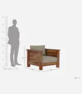 Agenes Sheesham Wood Sofa Set with 3+1+1 Seating (Honey Finish) - Image 5