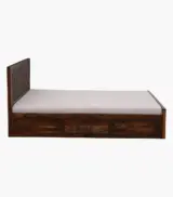 Bairon Sheesham Wood Queen Size Bed with Box Storage (Provincial Teak Finish) - Image 5