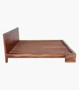 Saga Sheesham Wood Queen Size Bed without Storage (Natural Finish) - Image 5