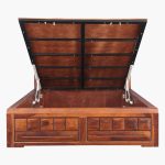 Woodrow Queen Size Bed with Hydraulic storage in Honey Colour - Image 4