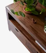 Voliver Solid Sheesham Wood Floor Standing TV Unit (Natural Finish) - Image 5
