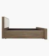 Cassendra Sheesham Wood Queen Size Bed with Hydraulic Box Storage (Bella White) - Image 5