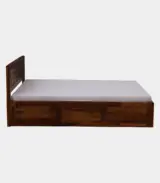 Arcamia Sheesham Wood King Size Bed with Box Storage (Brown Finish) - Image 5