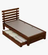 Strigen Sheesham Wood Single Bed with Drawer Storage (Provincial Teak Finish) - Image 5