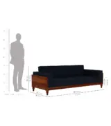 Mussy Sheesham Wood Sofa Set with 3+1+1 Seating (Honey Finish) - Image 5