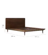 Freshco Solid Mango Wood King Size Bed without Storage (Brown Finish) - Image 5