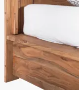 Trailish Solid Acacia Wood Queen Size Poster Bed with Box Storage (Natural Finish) - Image 5