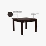 Arolph Sheesham Wood 4 Seater Dining Table Set (Walnut Finish) - Image 5