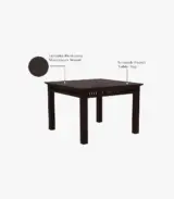 Arolph Sheesham Wood 4 Seater Dining Table Set (Walnut Finish) - Image 5