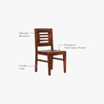 Janet 2 Seater Dining Set With Honey Finish - Image 5