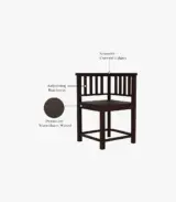 Cohoon Sheesham Wood 4 Seater Dining Table Set (Walnut Finish) - Image 5