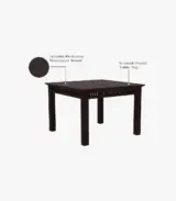 Arolph Sheesham Wood Compact 4 Seater Dining Set with Bench (Walnut Finish) - Image 5