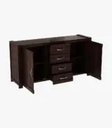 Chevelier Sheesham Wood Sideboard and Cabinet with Four Drawers (Walnut Finish) - Image 4
